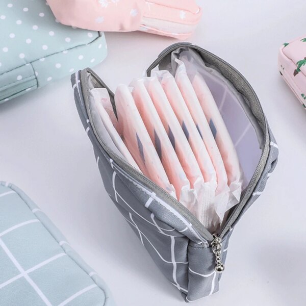 Women's Small Cosmetic Bag Travel Mini Sanitary Napkin Storage Bag Coin Money Card Lipstick Storage Bag Wallet Bag