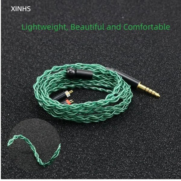 XINHS F08 4-core emerald high-purity silver plated single crystal copper upgrade wire