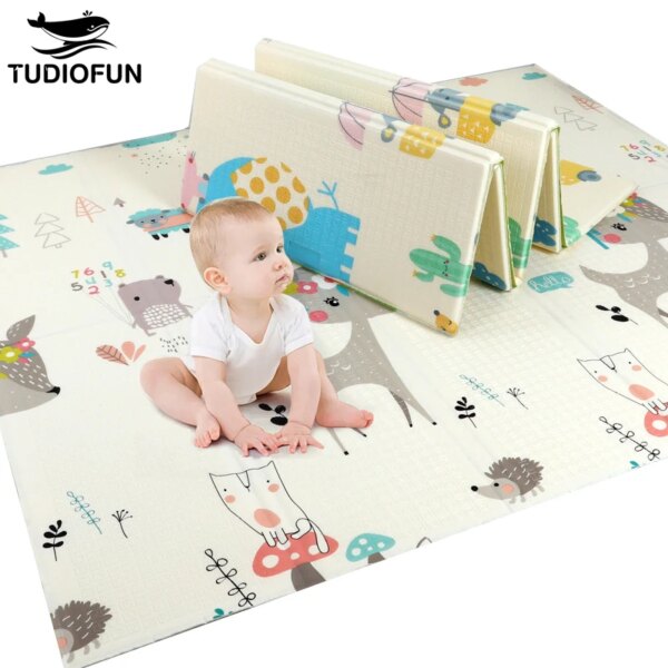 XPE Mat 1CM Thickness Cartoon Pad Kid Play Mat Foldable Anti-skid Carpet Children Game Mat Tudiofun Baby Toys