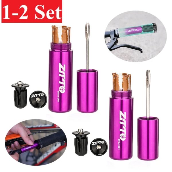 ZTTO Bicycle Tubeless Tire Fast Repair Kit Tyre Drill Puncture Rubber Stripes with Handlebar Plug Glue Free Repair Cycling Parts