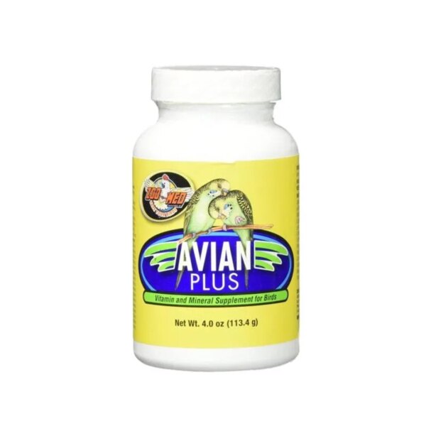 Zoo Med Avian Plus Vitamin and Mineral Bird Supplement, Enhanced Plumage 4 oz