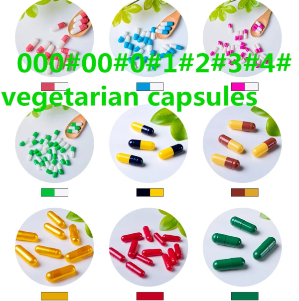 wholesale Size 000# 00# 0# 1#2#3#4# empty capsule 1000pcs Clear Transparent White blue Empty Capsules,Vegetarian capsule