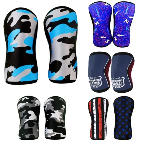 1 Pair Knee Sleeves for Weightlifting Premium Support  Compression Powerlifting Crossfit  7mm Neoprene Sleeve