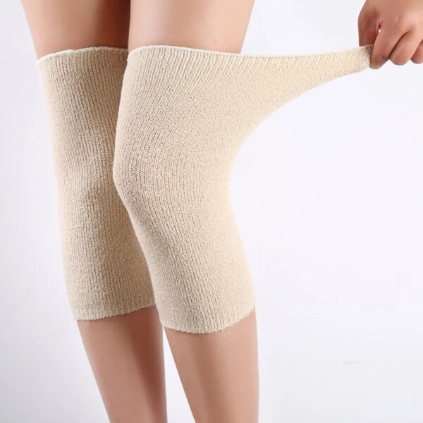 1 Pair Long Cashmere Warm Kneepad Wool Knee Support Men Women Cycling Lengthen Protector Pad