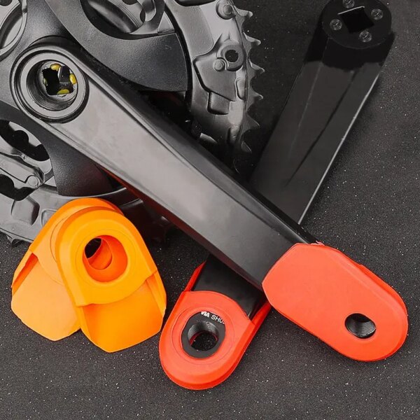 1 Pair Rubber Bicycle Crank Arm Protector Cover Mountain Road Bike Universal Crankset Protective Caps MTB Cycling Accessories