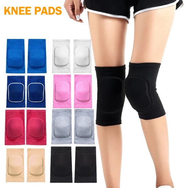 1 Pair Sports Knee Pads Adults Kid Dance Knee Protector Elastic Thicken Sponge Knees Brace Support for Gym Yoga Workout Training