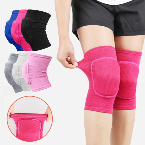 1 Pair Thickened Sponge Knee Brace Sports Compression Knee Pads Elastic Knee Protector Support for Dancing Workout Training