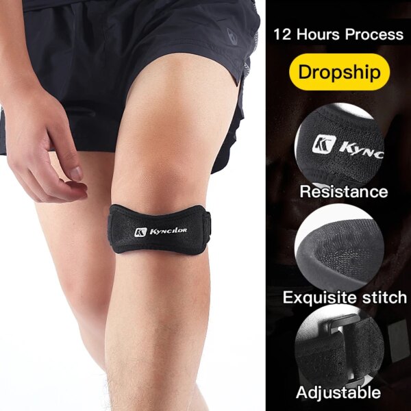 1 Pcs Adjustable Patella Pad Protector Brace Knee Support KneePad Anti Falls Injury Bandage Patella Guard Grey