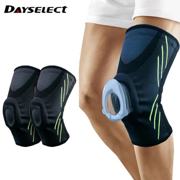 1 Pcs Elastic Knee Pads Patella Silicone Pad Knee Brace With Non-slip Silicone Strip Arthritis Meniscus Tear Joint Pain Relief