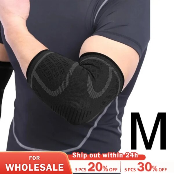 1 Piece Elbow Support Elastic Gym Fitness Nylon Protective Pad Absorb Sweat Sports Safety Basketball Game Arm Sleeve Elbow Brace