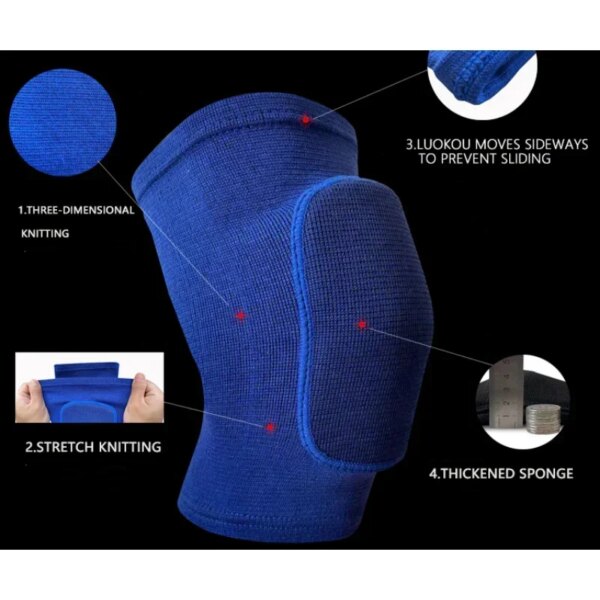 1 pair Sports Compression Knee Pads Elastic Knee Protector Thickened Sponge Knee Brace Support for Dancing Workout Training Yoga