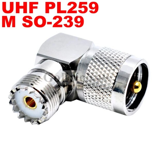 1 pcs Copper UHF Male to Female Right Angle Elbow 90 Degree  RF Adapter Connector PL-259 SO-239