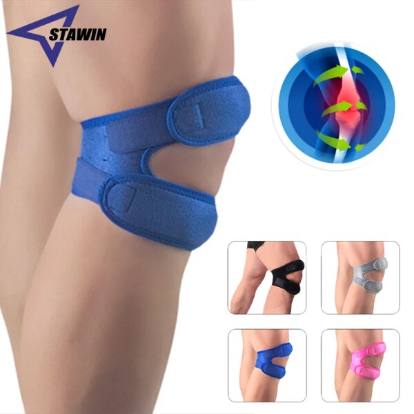 1 PC Sport Kneepad Double Patellar Knee Strap Adjustable Anti-Slip Knee Support Open Knee Wrap Band for Injury Joint Pain Relief