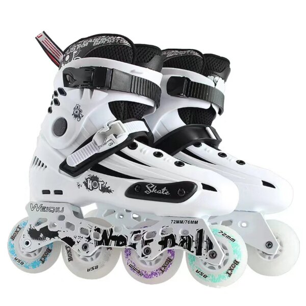  Professional FR Slalom Inline Skates 35-45 Adult Racing Speed Roller Skating Shoes Sliding Free Patines with Flash 4-wheel